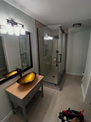Master bathroom remodel with walk-in shower