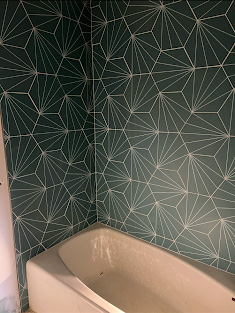 Decorative tile installation detail